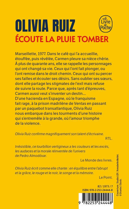 Back cover of écoute la pluie tomber