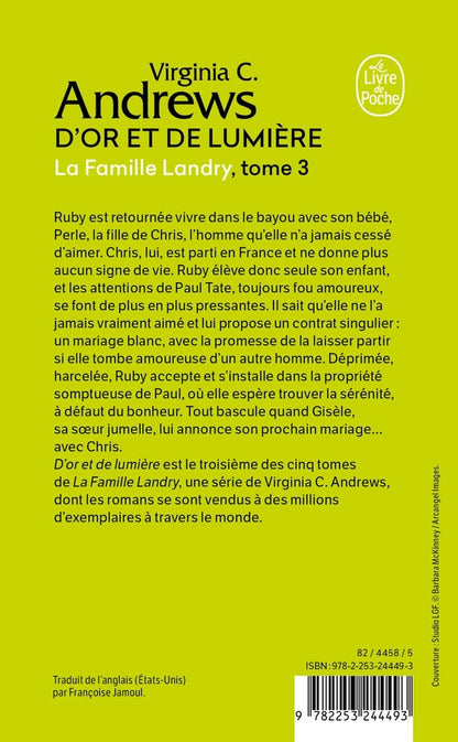 Back cover of La Famille Landry Tome 3 : D'Or et de Lumière