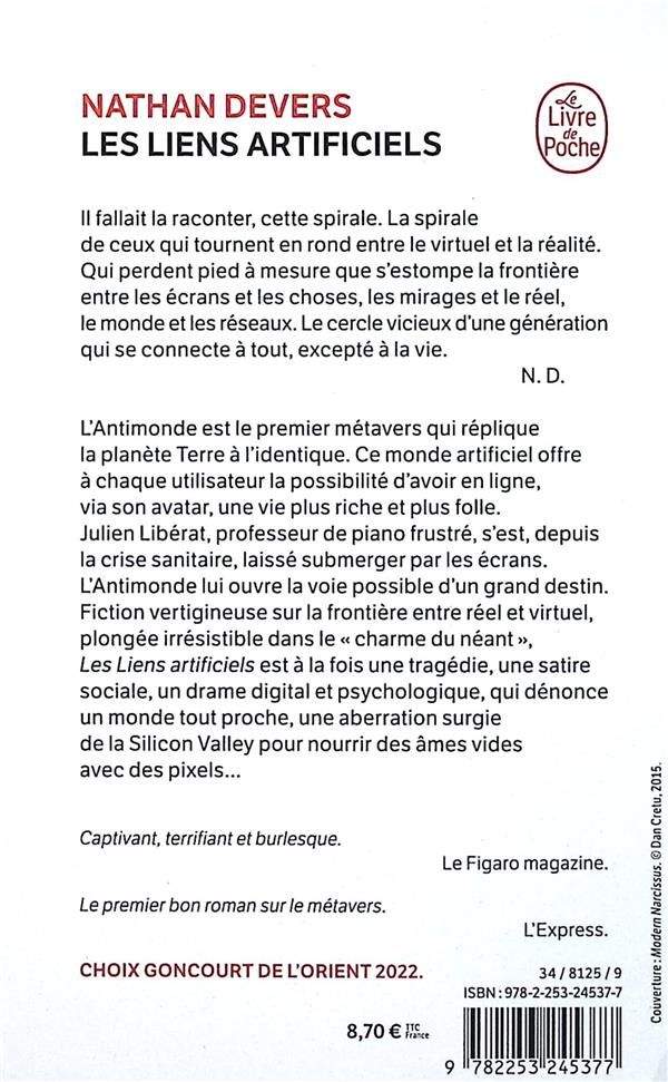 Back cover of Les Liens artificiels