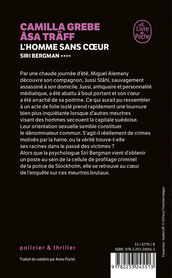 Back cover of L'homme sans coeur
