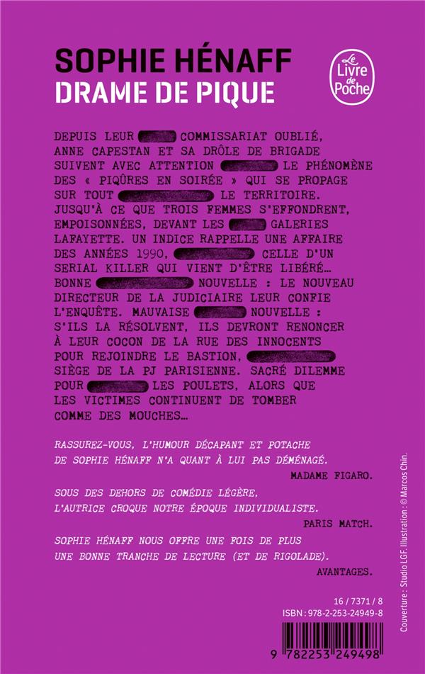 Back cover of Drame de pique