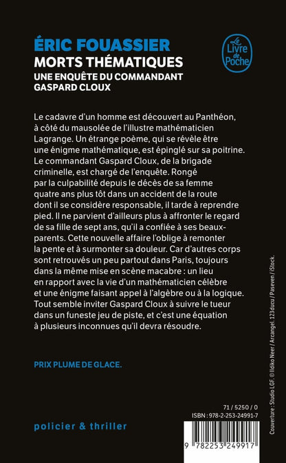 Back cover of Morts thématiques