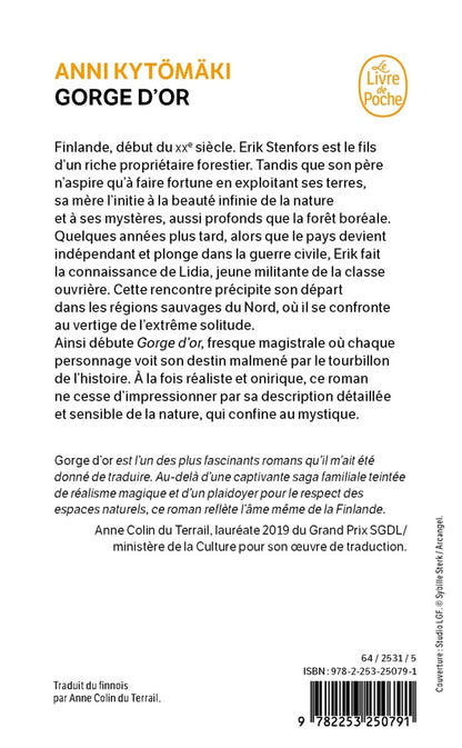 Back cover of Gorge d'or