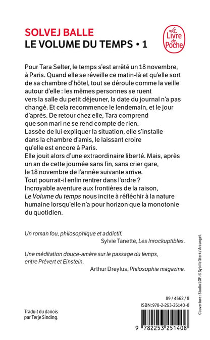 Back cover of Le Volume du temps Tome 1