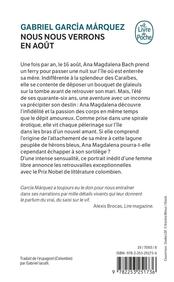 Back cover of Nous nous verrons en août