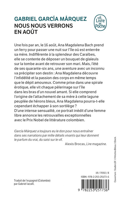 Back cover of Nous nous verrons en août