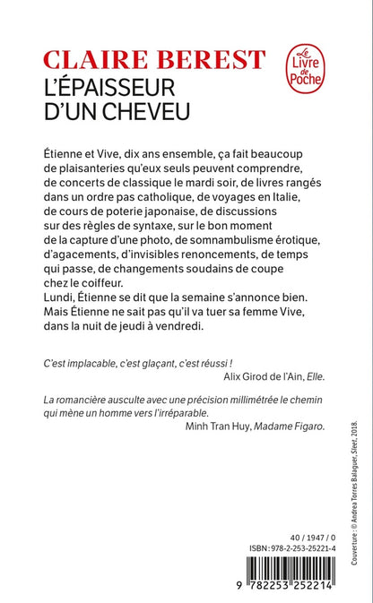 Back cover of L'épaisseur d'un cheveu