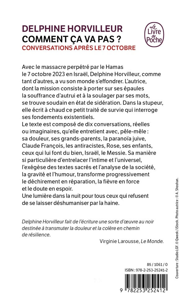 Back cover of Comment ça va pas ? Conversations après le 7 octobre