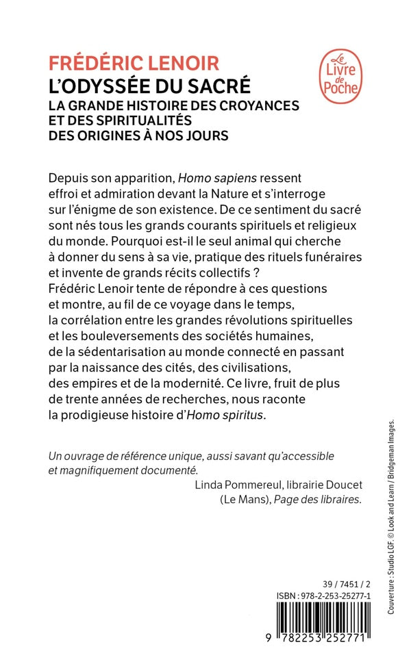 Back cover of L'Odyssée du sacré : La grande histoire des croyances et des spiritualités des origines à nos jours