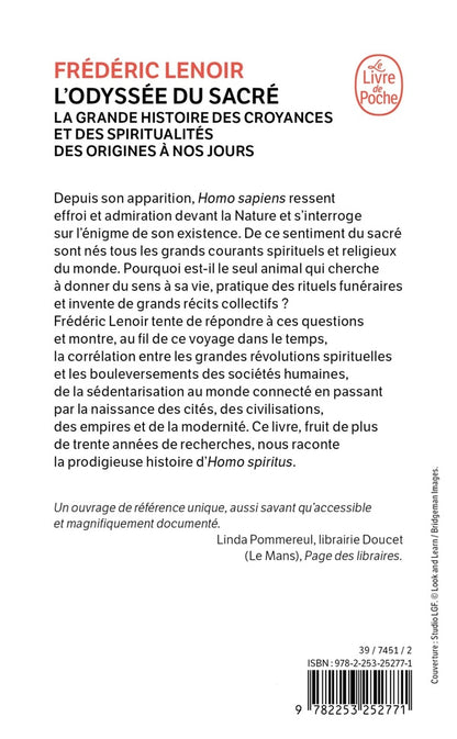 Back cover of L'Odyssée du sacré : La grande histoire des croyances et des spiritualités des origines à nos jours