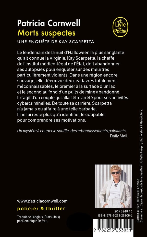Back cover of Morts suspectes