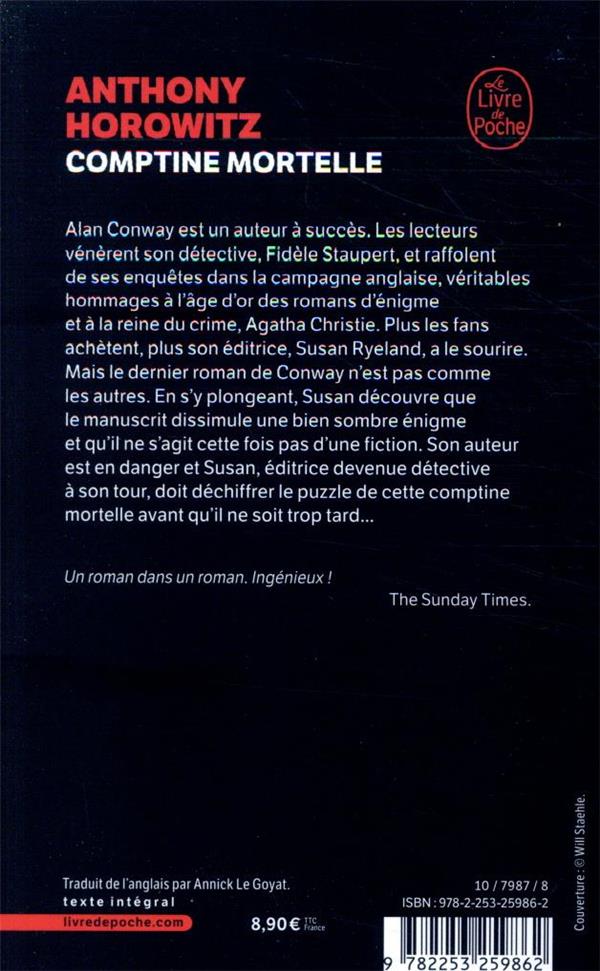 Back cover of Comptine mortelle