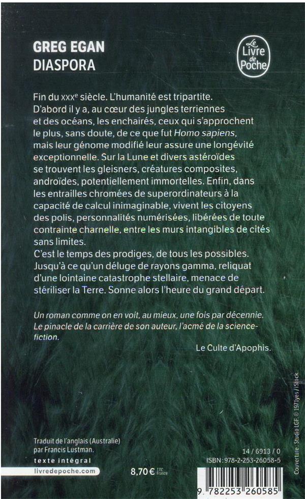 Back cover of Diaspora