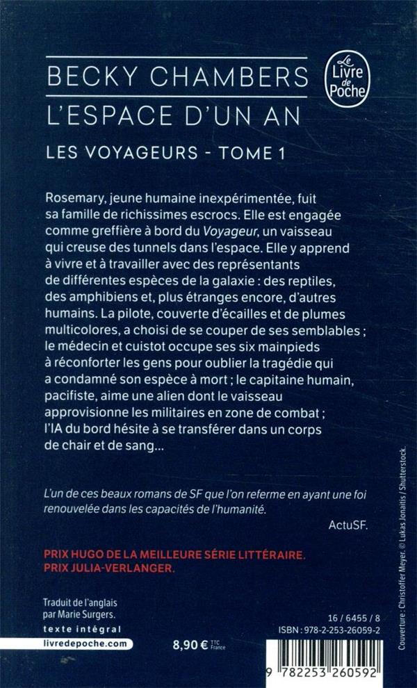 Back cover of Les voyageurs Tome 1 : L'Espace d'un an