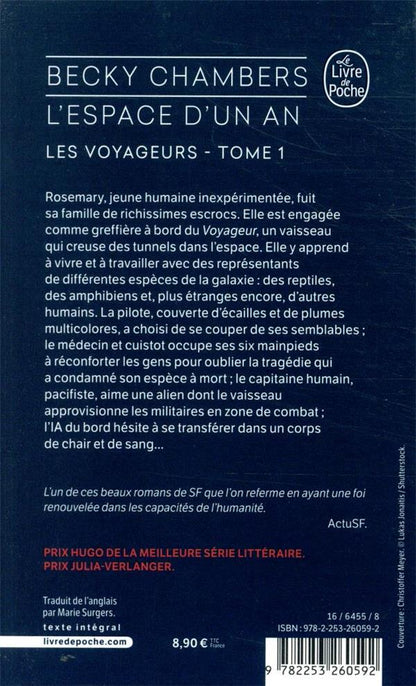 Back cover of Les voyageurs Tome 1 : L'Espace d'un an