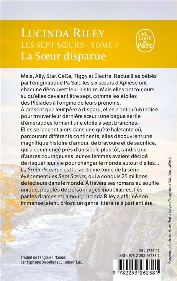 Back cover of Les sept soeurs Tome 7 : La soeur disparue                     (Traduction conjointe d'Elisabeth Luc)