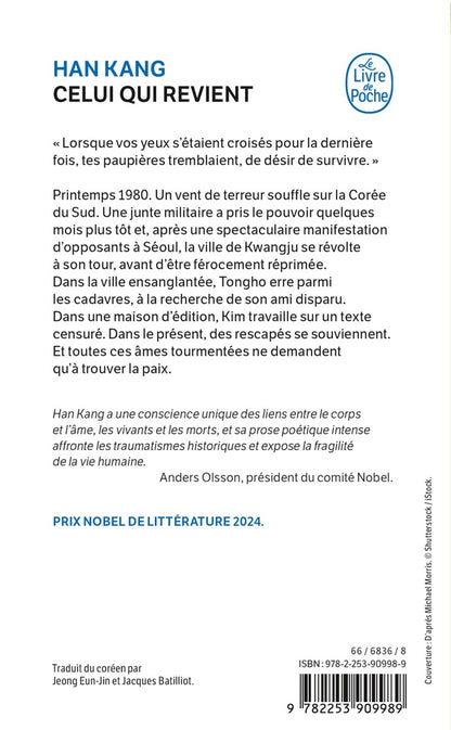 Back cover of Celui qui revient                     (Traduction conjointe de Jacques Batilliot)