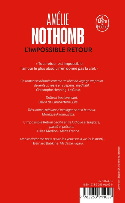 Back cover of L'Impossible retour