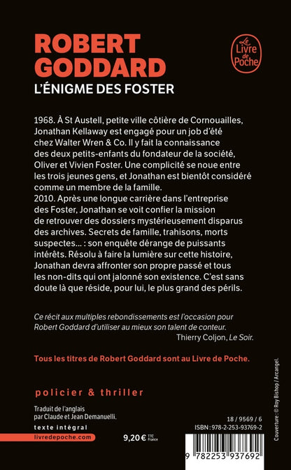 Back cover of L'énigme des Foster                     (traduction conjointe Jean Demanuelli)