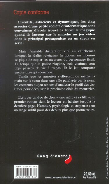 Back cover of Copie conforme