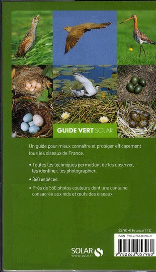 Back cover of Guide vert des oiseaux de France