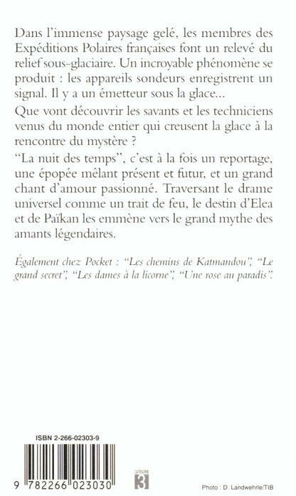 Back cover of La nuit des temps