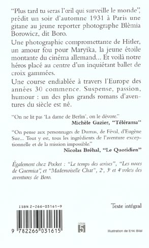 Back cover of Les aventures de boro, reporter photographe t.1 ; la dame de berlin