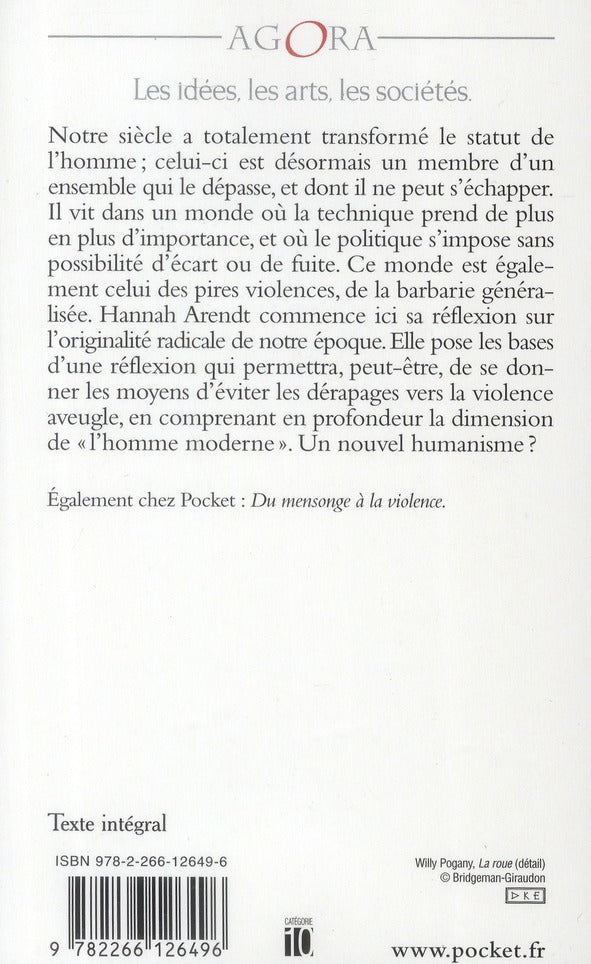 Back cover of Condition de l'homme moderne