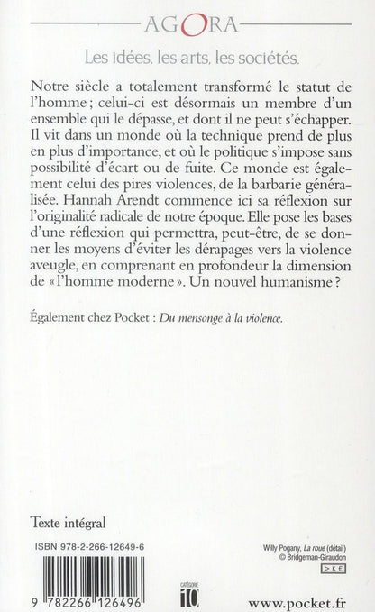 Back cover of Condition de l'homme moderne