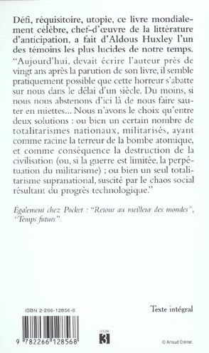 Back cover of Le meilleur des mondes
