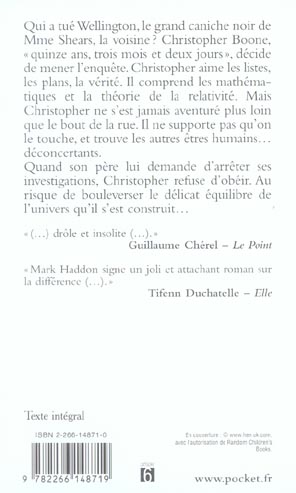 Back cover of Le bizarre incident du chien pendant la nuit