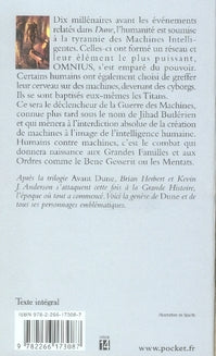 Back cover of Dune - la genèse Tome 1 : La guerre des machines