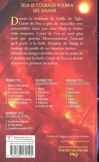 Back cover of La guerre des clans - cycle 1 Tome 4 : avant la tempête