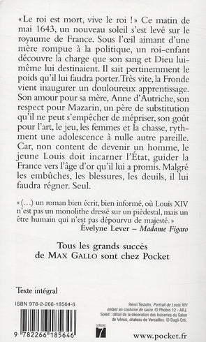 Back cover of Louis XIV Tome 1 ; le Roi-Soleil