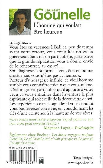 Back cover of L'homme qui voulait être heureux