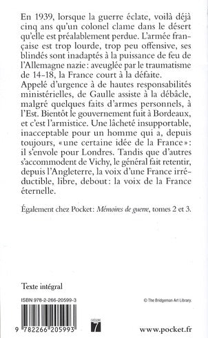 Back cover of Mémoires de guerre Tome 1 ; l'appel : 1940-1942