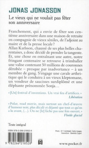 Back cover of Le vieux qui ne voulait pas fêter son anniversaire