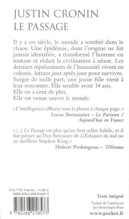 Back cover of Le passage