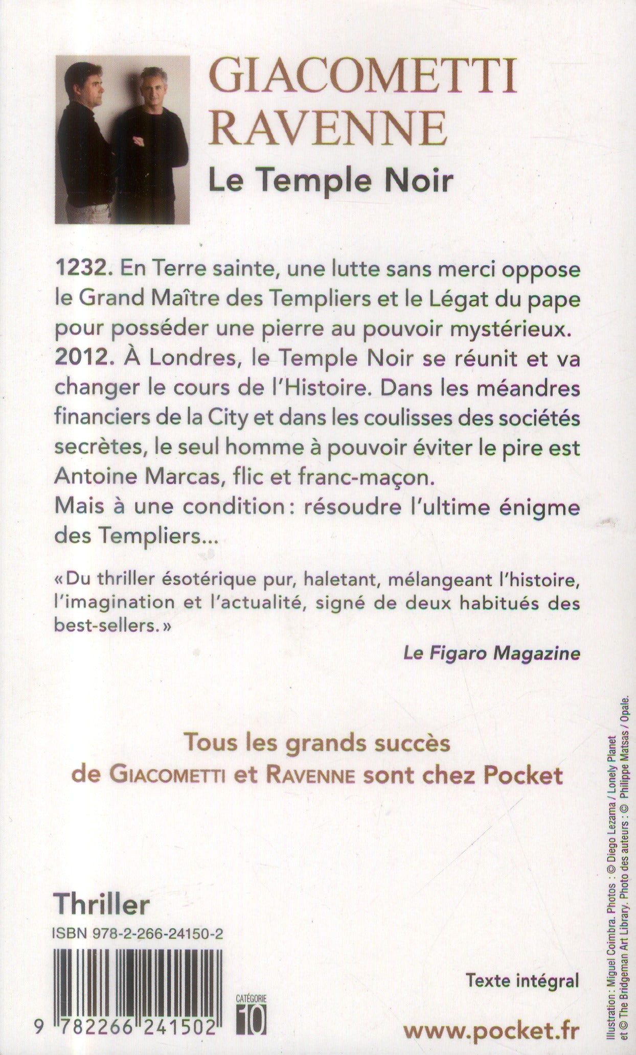 Back cover of Le temple noir