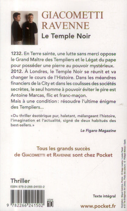 Back cover of Le temple noir