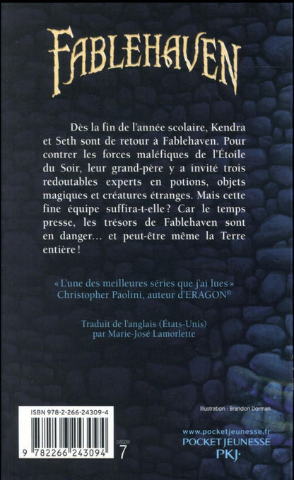 Back cover of Fablehaven Tome 2 ; la menace de l'étoile du soir