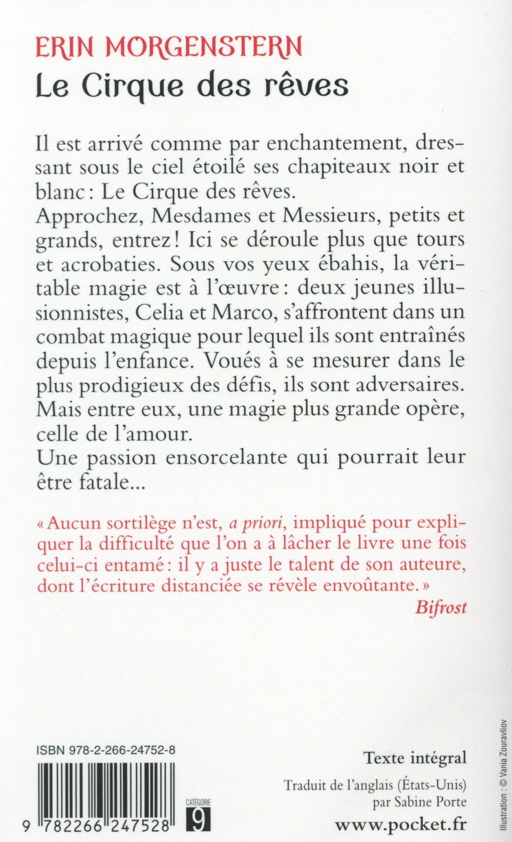 Back cover of Le cirque des rêves