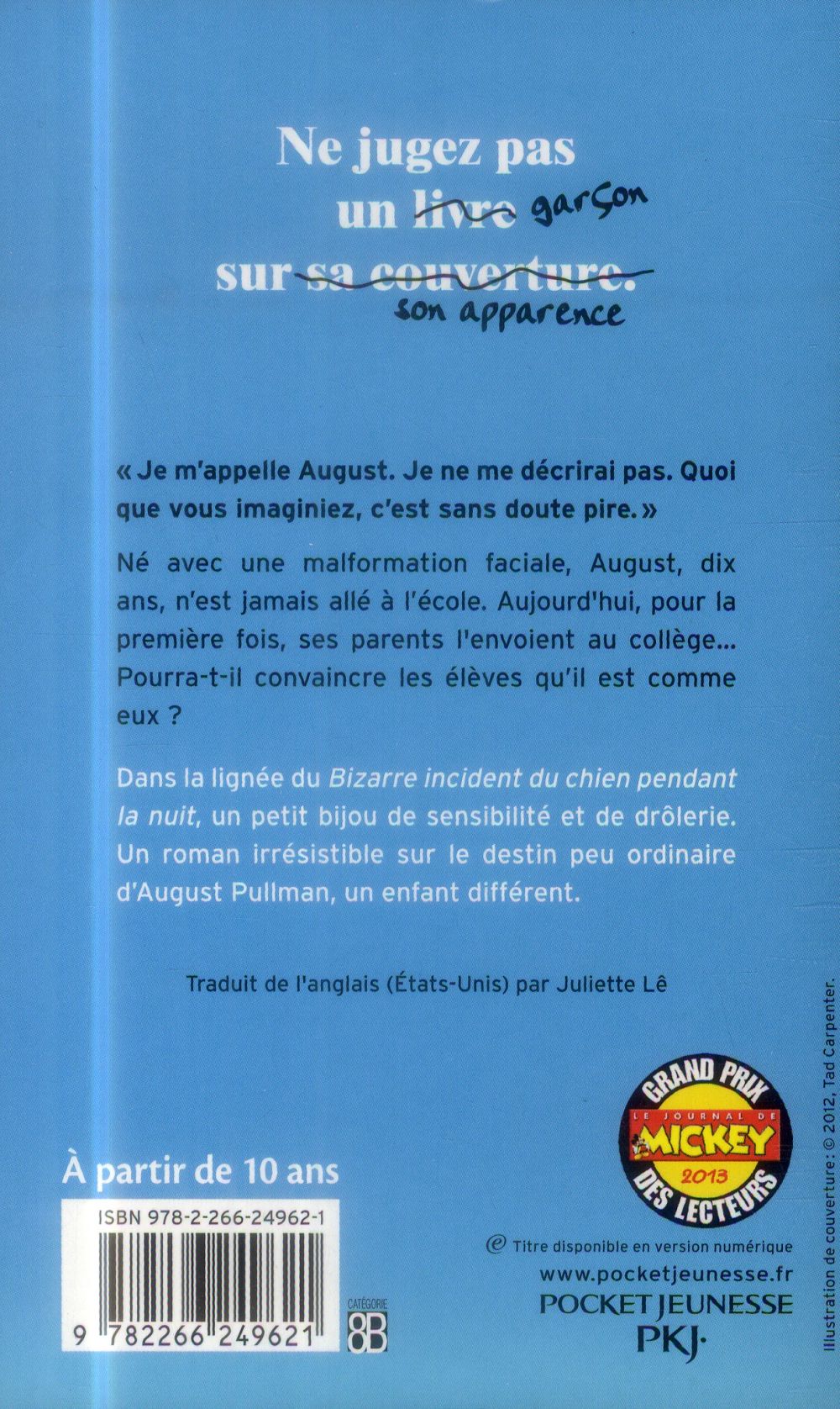 Back cover of Wonder