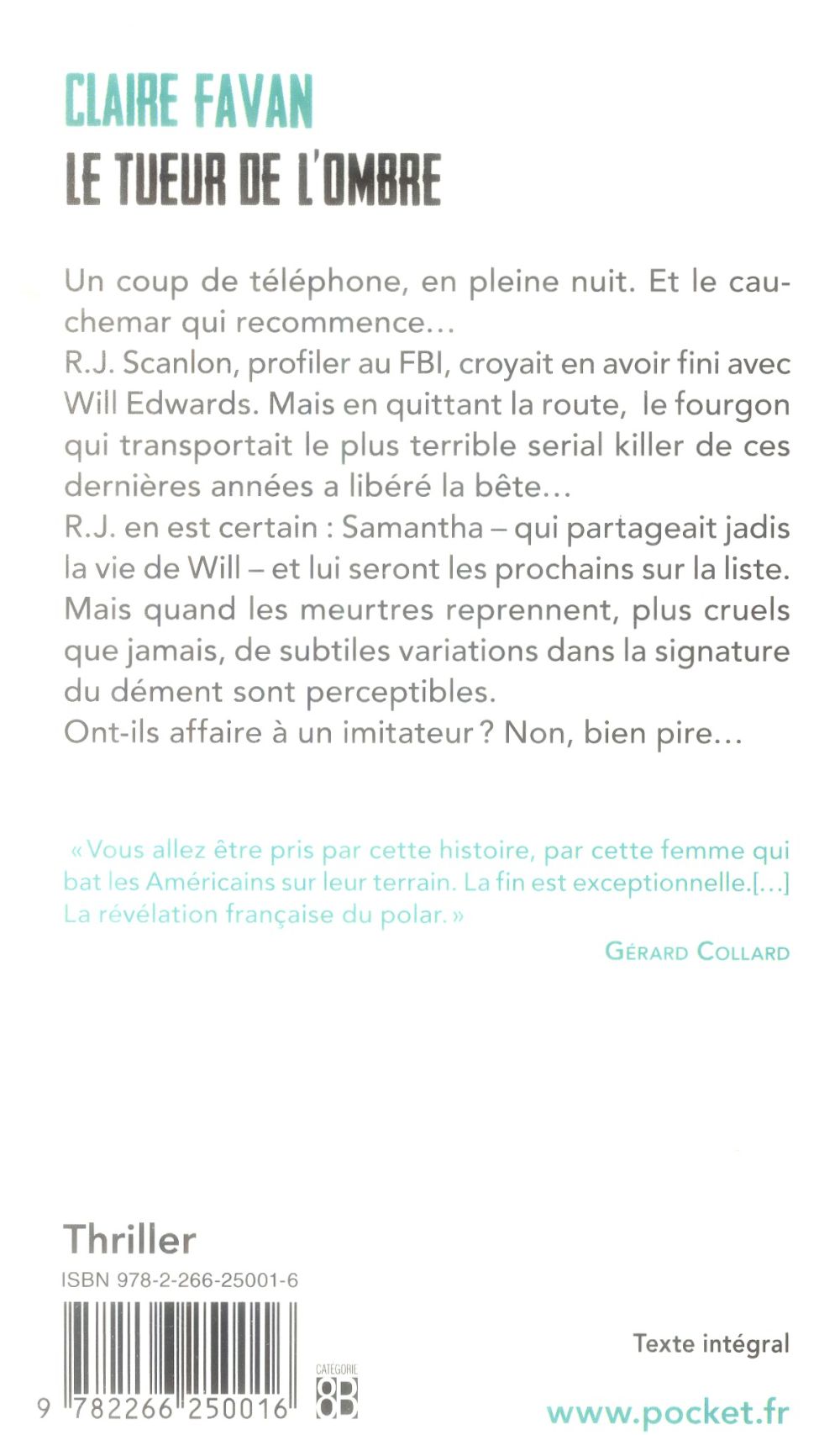 Back cover of Le tueur de l'ombre