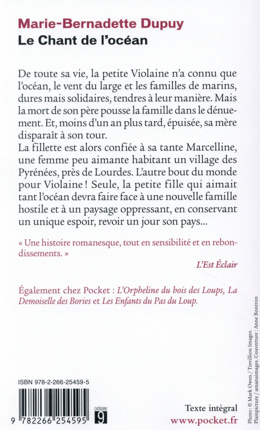 Back cover of Le chant de l'océan
