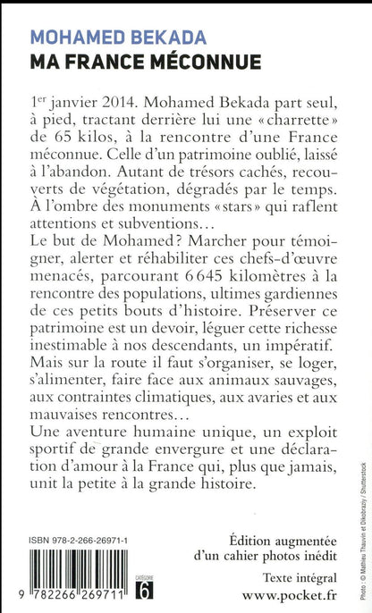 Back cover of Ma France méconnue ; 6 645 kilomètres à pied, à la découverte de notre patrimoine