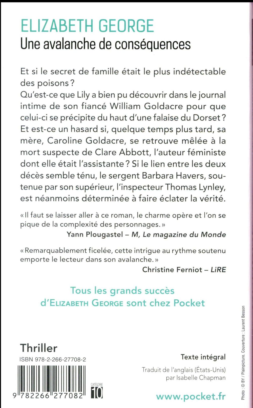 Back cover of Une avalanche de conséquences