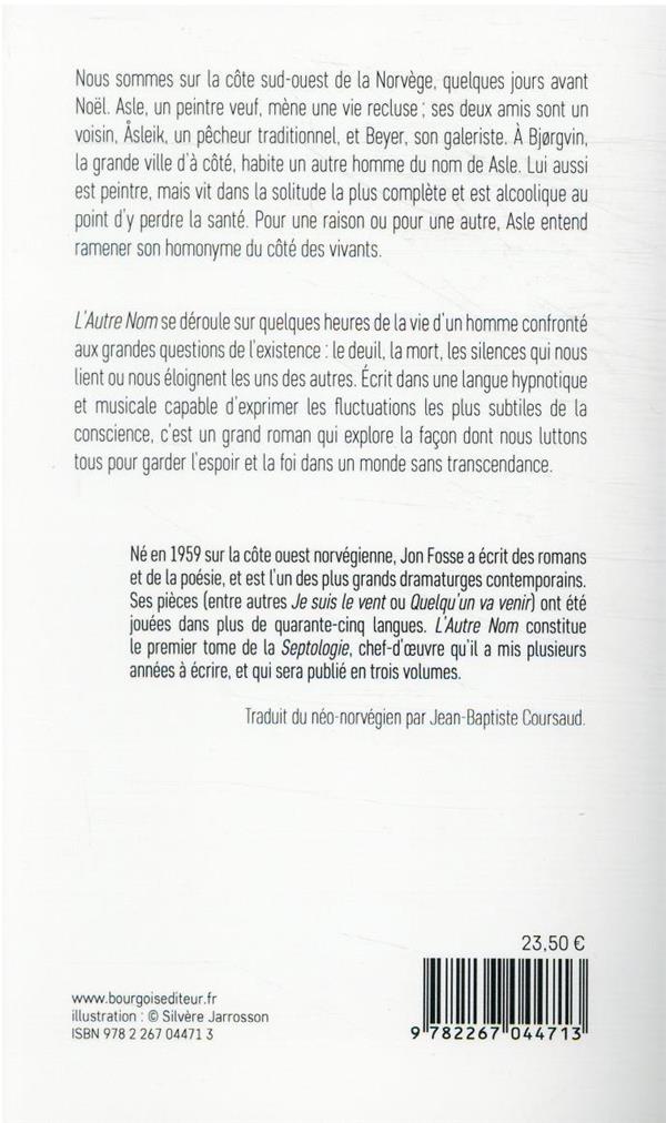 Back cover of L'autre nom