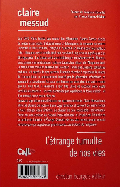 Back cover of L'étrange tumulte de nos vies