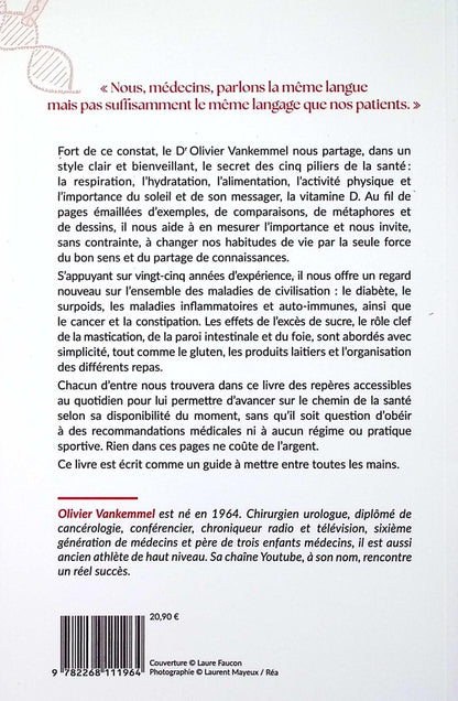 Back cover of La santé sans ordonnance : Comprendre les lois du corps humain pour transformer sa vie